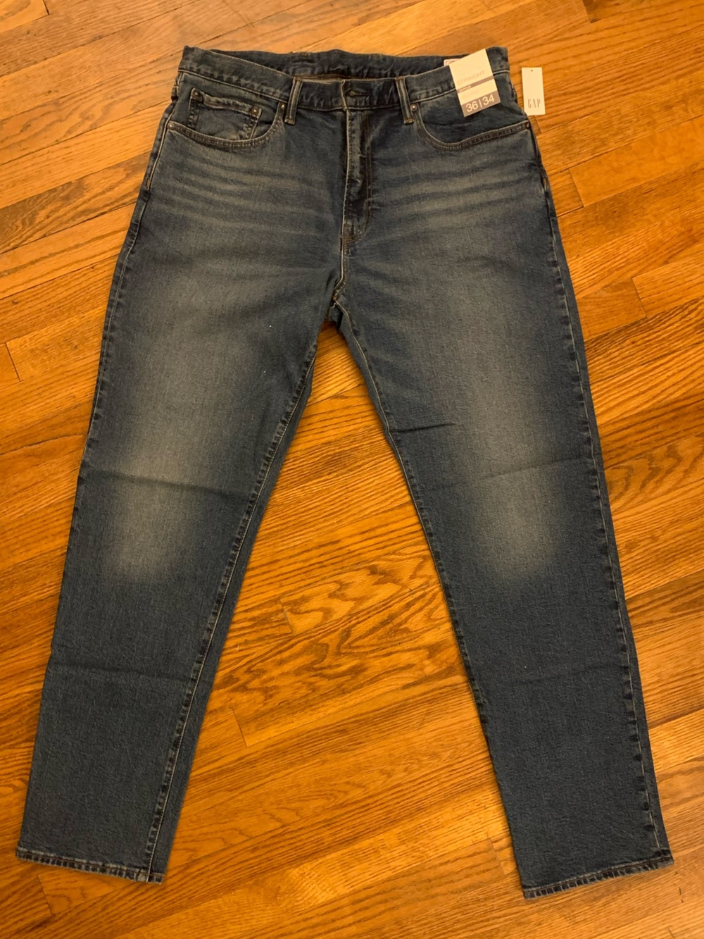 Gap Men’s straight jeans - medium wash, 36W, 34L